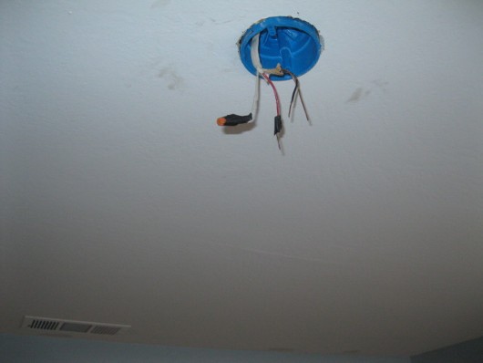 Dangling wires Photo of dangling wire on ceiling