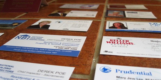 Business Cards on a kitchen counter - photo by Ryan Lundquist Business Cards on a kitchen counter - photo by Ryan Lundquist