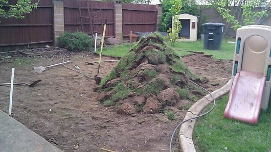 Progress on removing sod